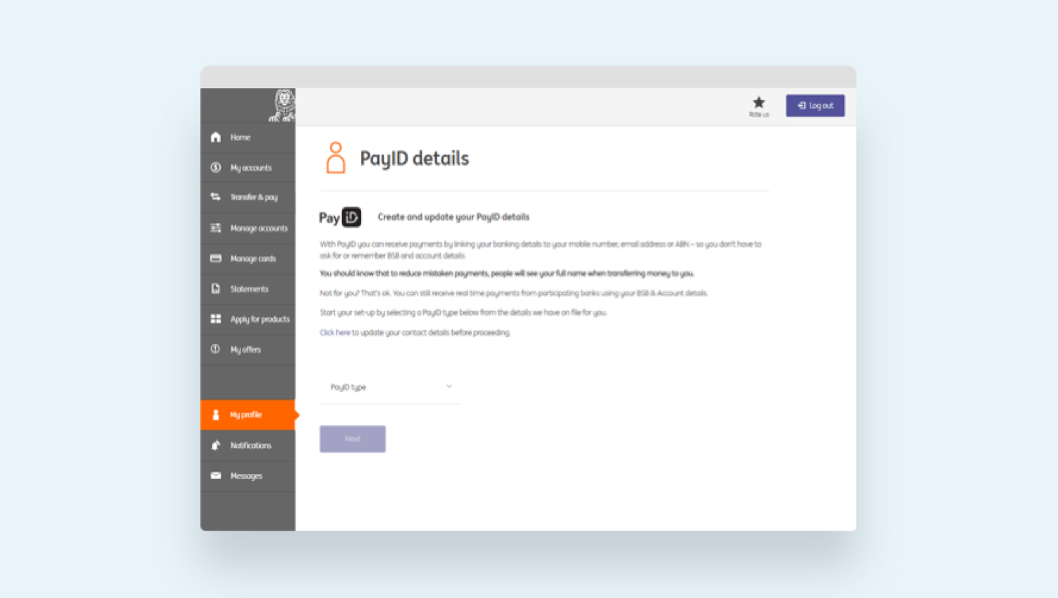 Set up PayID (OE re-issue) - ING Help Hub